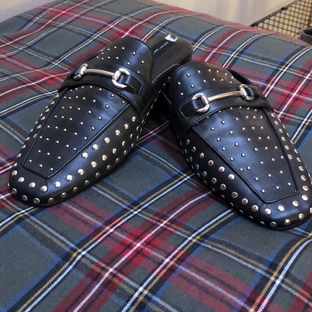 Steve Madden black studded mules size 8 1/2